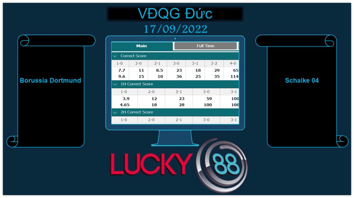 LUCKY88 Borussia Dortmund vs Schalke 04 , Soi kèo bóng đá hôm nay 17/09/2022, VĐQG Đức