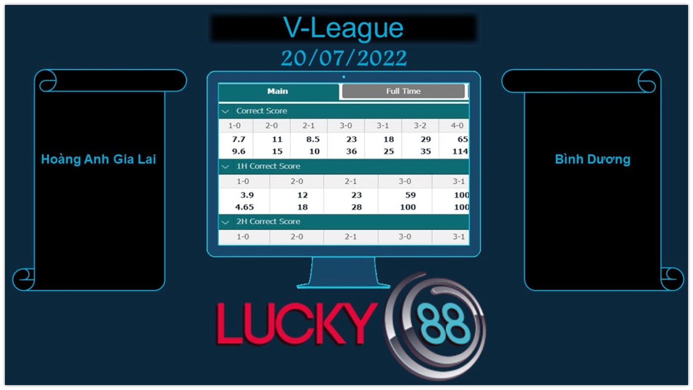LUCKY88 Hoàng Anh Gia Lai vs Bình Dương , Soi kèo bóng đá hôm nay 20/07/2022, V-League