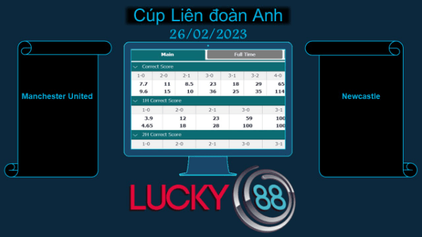 LUCKY88 Manchester United vs Newcastle, Soi kèo bóng đá hôm nay 26/02/2023, Cúp Liên đoàn Anh